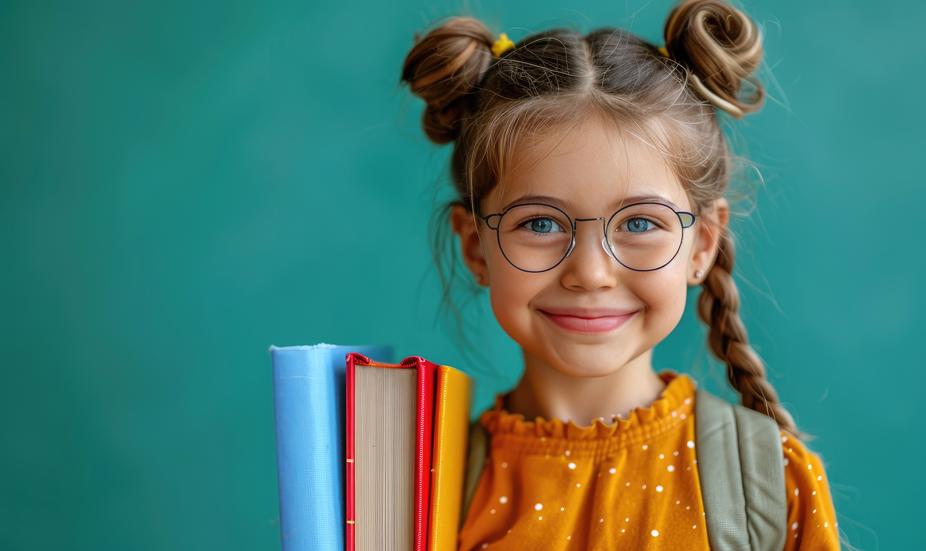 little girl with glasses